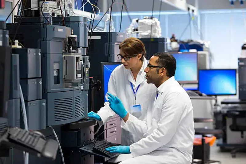 Scientist performing analytical testing